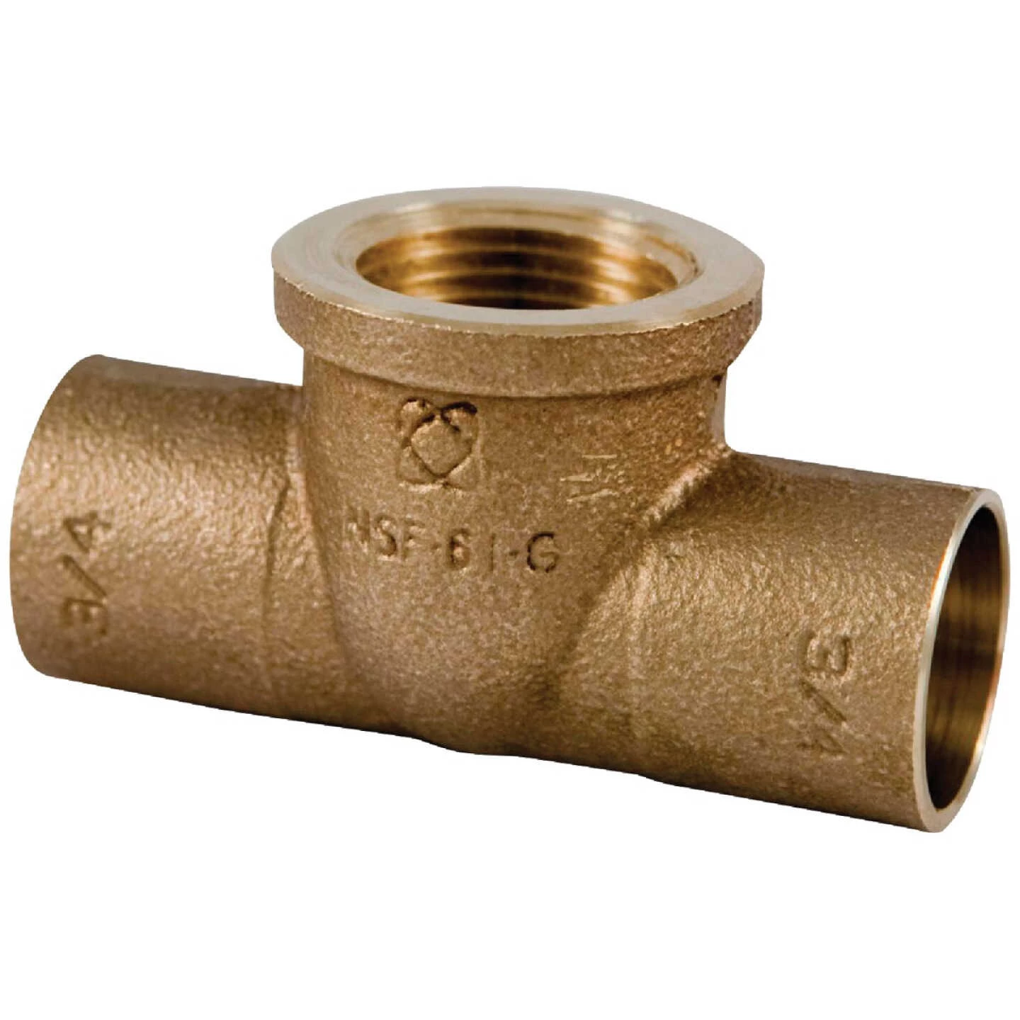 NIBCO 1/2 In. C X 1/2 In. C X 1/2 In. F Brass Low Lead Copper Tee 1 NIBCO 1/2 In. C X 1/2 In. C X 1/2 In. F Brass Low Lead Copper Tee