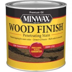 Minwax Wood Finish Penetrating Stain, Ebony, 1/2 Pt.