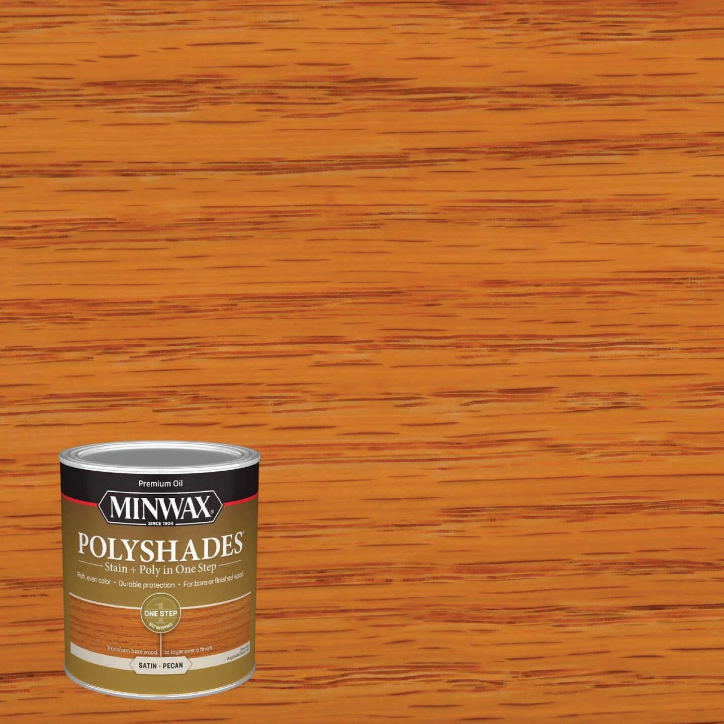 Minwax Polyshades 1 Qt. Satin Stain & Finish Polyurethane In 1-Step, Pecan 2 Minwax Polyshades 1 Qt. Satin Stain & Finish Polyurethane In 1-Step, Pecan - Image 2