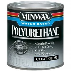 Minwax Gloss Water Based Oil-Modified Interior Polyurethane, 1/2 Pt.