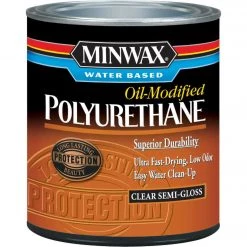 Minwax Semi-Gloss Water Based Oil-Modified Interior Polyurethane, 1/2 Pt.