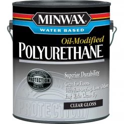 Minwax Gloss Water Based Oil-Modified Interior Polyurethane, 1 Gal.