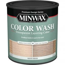 Minwax Water-Based White Wash Wood Stain, White, 1 Qt.